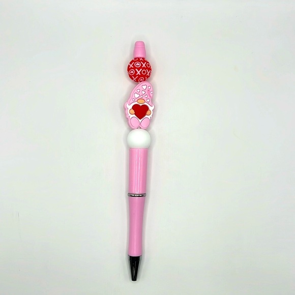 Pink Gnome with Heart Beaded Pen - Picture 1 of 5